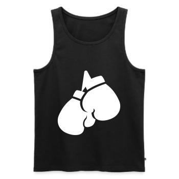Symbole des gants de boxe - Débardeur bio Premium Homme - noir - Devant - Michal (187cm)