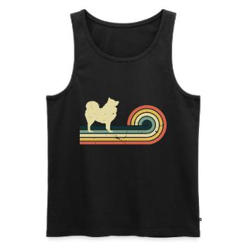 Samoyed Dog Retro Vintage Design - Men's Premium Organic Tank Top - black - Front - Michal (187cm)