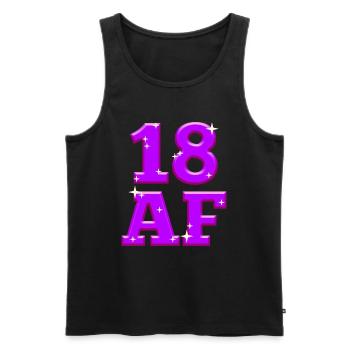 18 years - Men's Premium Organic Tank Top - black - Front - Michal (187cm)