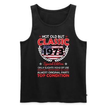 50. Geburtstag Oldtimer Modell 1973 50 Jahre - Männer Premium Bio Tank Top - Schwarz - Vorne - AI Model Male 178 light (178cm)