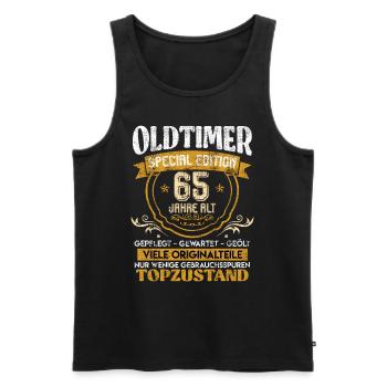 Classic car 65 years old 65 birthday - Men's Premium Organic Tank Top - black - Front - AI Model Male 178 light (178cm)