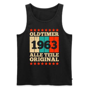 60. Geburtstag alle Teile original 60 Jahre - Männer Premium Bio Tank Top - Schwarz - Vorne - AI Model Male 178 light (178cm)