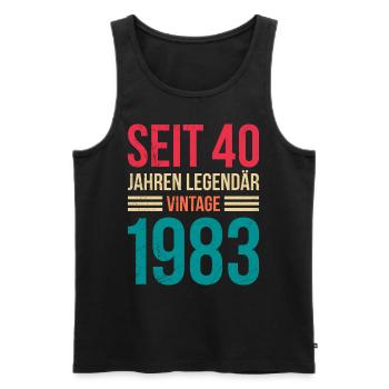 Legendär seit 40 Jahren 40. Geburtstag Vintag - Männer Premium Bio Tank Top - Schwarz - Vorne - Michal (187cm)