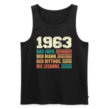 60 Jahre Männer 60. Geburtstag Mann - Männer Premium Bio Tank Top - Schwarz - Vorne - AI Model Male 178 light (178cm)
