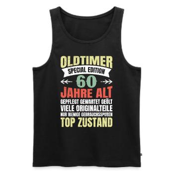 Oldtimer 60 Jahre alt 60. Geburtstag - Männer Premium Bio Tank Top - Schwarz - Vorne - AI Model Male 178 light (178cm)