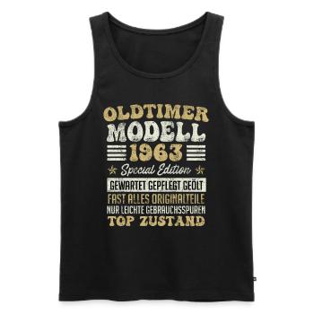 Oldtimer 1963er Modell 60 Jahre Männer - Männer Premium Bio Tank Top - Schwarz - Vorne - AI Model Male 178 light (178cm)