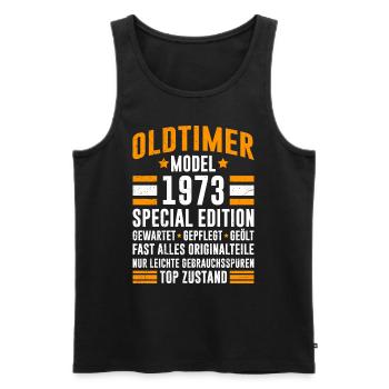 Oldtimer 1973 alle Teile original 50. Geburtstag - Männer Premium Bio Tank Top - Schwarz - Vorne - AI Model Male 178 light (178cm)