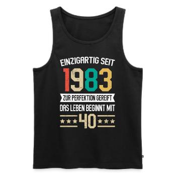 Legendär seit 40 Jahren 40. Geburtstag Vintag - Männer Premium Bio Tank Top - Schwarz - Vorne - Michal (187cm)