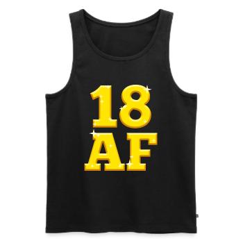 18 years - Men's Premium Organic Tank Top - black - Front - Michal (187cm)
