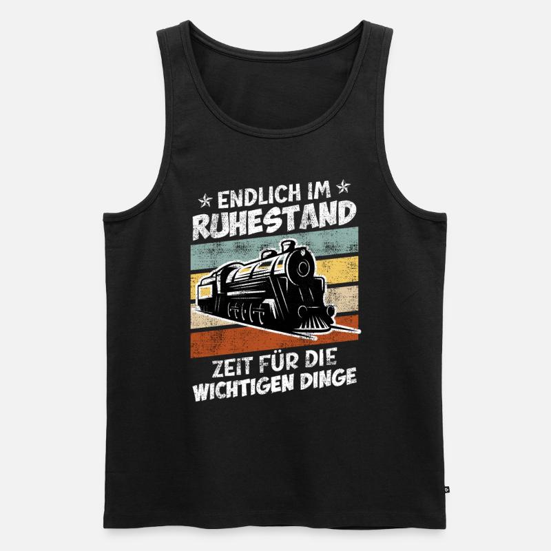 Endlich Ruhestand Modelleisenbahn Modellbauer - Männer Premium Bio Tank Top - Schwarz