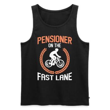Pensioners in the fast lane Road cyclists - Men's Premium Organic Tank Top - black - Front - Michal (187cm)