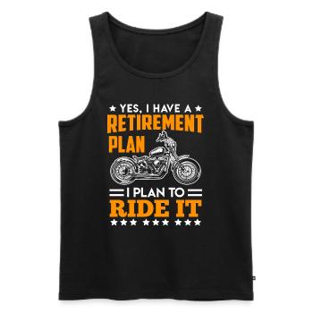 Biker Pensioner Retirement Motorcycling - Men's Premium Organic Tank Top - black - Front - AI Model Male 178 light (178cm)