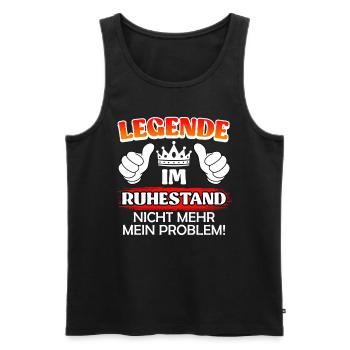 Ruhestand 2023 Legende in Rente - Männer Premium Bio Tank Top - Schwarz - Vorne - Michal (187cm)