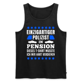 Polizist Pension Polizei Rente Rentner - Männer Premium Bio Tank Top - Schwarz - Vorne - Michal (187cm)