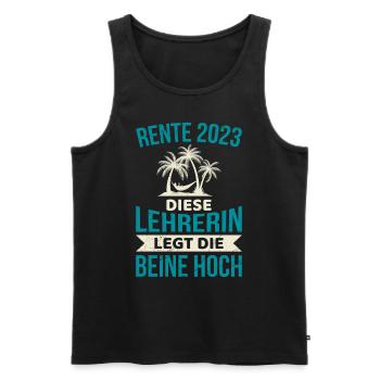 Rente 2023 diese Lehrerin legt die Beine Hoch - Männer Premium Bio Tank Top - Schwarz - Vorne - AI Model Male 178 light (178cm)