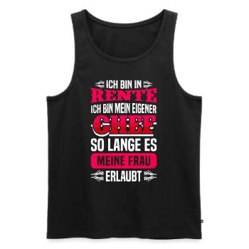 Renter Mann eigener Chef Renteneintritt - Männer Premium Bio Tank Top - Schwarz - Vorne - Michal (187cm)