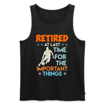 Basketballer in Rente Ruhestand Basketball Rente - Männer Premium Bio Tank Top - Schwarz - Vorne - AI Model Male 178 light (178cm)