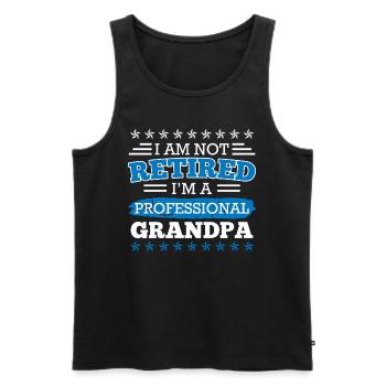Nicht in Rente sondern professioneller Opa - Männer Premium Bio Tank Top - Schwarz - Vorne - Michal (187cm)