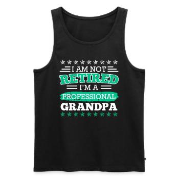 Nicht in Rente sondern professioneller Opa - Männer Premium Bio Tank Top - Schwarz - Vorne - Michal (187cm)