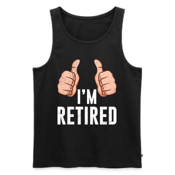 Le retraité Spruch est à la retraite 2023 - Débardeur bio Premium Homme - noir - Devant - Michal (187cm)