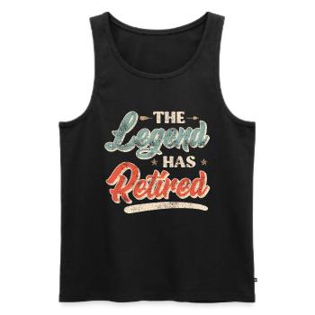 The legend retires - Men's Premium Organic Tank Top - black - Front - AI Model Male 178 light (178cm)