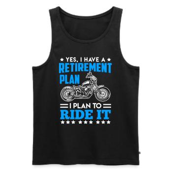 Bikers Pensioners Retired Motorcycling - Men's Premium Organic Tank Top - black - Front - AI Model Male 178 light (178cm)