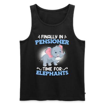 Time for elephants Zoo visitors pension - Men's Premium Organic Tank Top - black - Front - AI Model Male 178 light (178cm)