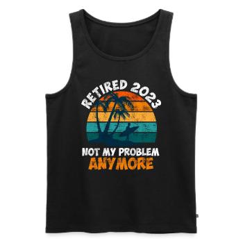 Pensioners 2023 no longer my problem - Men's Premium Organic Tank Top - black - Front - Michal (187cm)