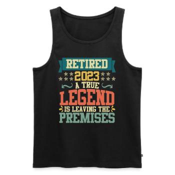 Rentner 2023 Legende verlässt das Gelände - Männer Premium Bio Tank Top - Schwarz - Vorne - Michal (187cm)