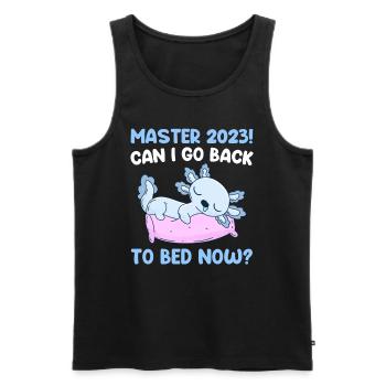 Puis-je retourner me coucher maintenant? Master 2023 - Débardeur bio Premium Homme - noir - Devant - Michal (187cm)