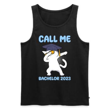 Call Me Bachelor 2023 Bachelor Degree - Men's Premium Organic Tank Top - black - Front - Michal (187cm)