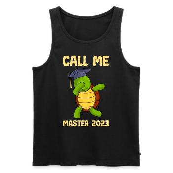 Appelez-moi Master 2023 Master - Débardeur bio Premium Homme - noir - Devant - Michal (187cm)