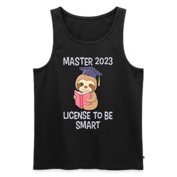Master 2023 avec la licence de la merde intelligente - Débardeur bio Premium Homme - noir - Devant - Michal (187cm)