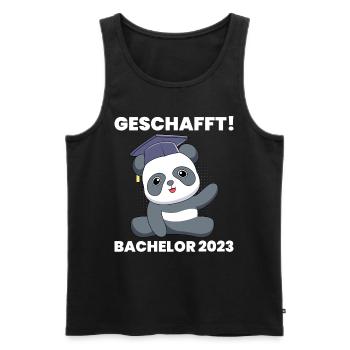 Geschafft Bachelor 2023 Bachelor Abschluss - Männer Premium Bio Tank Top - Schwarz - Vorne - Michal (187cm)