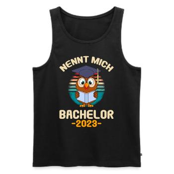 Nennt mich Bachelor 2023 Studium Abschluss - Männer Premium Bio Tank Top - Schwarz - Vorne - Michal (187cm)