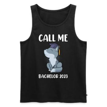 Call Me Bachelor 2023 Bachelor Degree - Men's Premium Organic Tank Top - black - Front - Michal (187cm)
