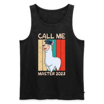 Master's degree 2023 - Men's Premium Organic Tank Top - black - Front - AI Model Male 178 light (178cm)