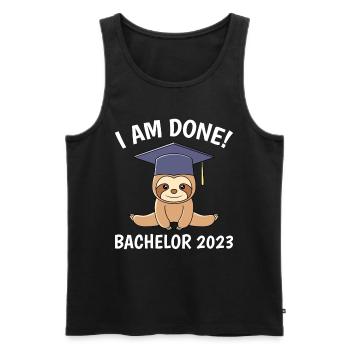 Ich habe fertig Bachelor 2023 Bachelorabschluss - Männer Premium Bio Tank Top - Schwarz - Vorne - AI Model Male 178 light (178cm)