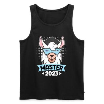 Alpaca with Master Hat Master Degree 2023 - Men's Premium Organic Tank Top - black - Front - AI Model Male 178 light (178cm)