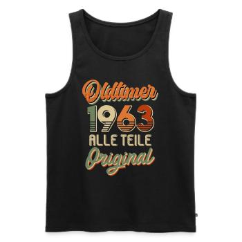 Oldtimer 1963 alle Teile Original 60. Geburtstag - Männer Premium Bio Tank Top - Schwarz - Vorne - AI Model Male 178 light (178cm)