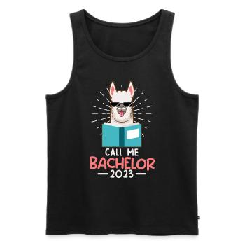 Call me Bachelor 2023 Bachelor Degree - Men's Premium Organic Tank Top - black - Front - AI Model Male 178 light (178cm)