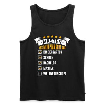 Checkliste Mein Plan funktioniert Master Abschluss - Männer Premium Bio Tank Top - Schwarz - Vorne - AI Model Male 178 light (178cm)