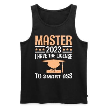 The license to the clever shit 2023 Master's degree - Men's Premium Organic Tank Top - black - Front - Michal (187cm)