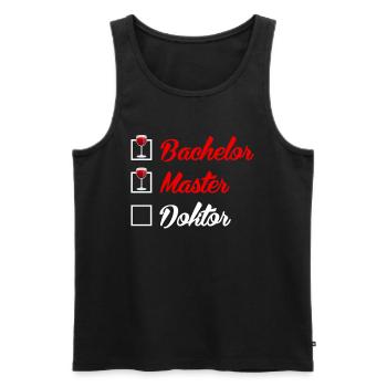 Liste de contrôle Bachelor Master Docteur Doctorat - Débardeur bio Premium Homme - noir - Devant - Michal (187cm)