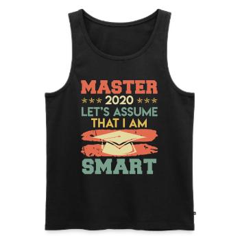 Finally Graduation Master 2020 Master Degree - Men's Premium Organic Tank Top - black - Front - AI Model Male 178 light (178cm)