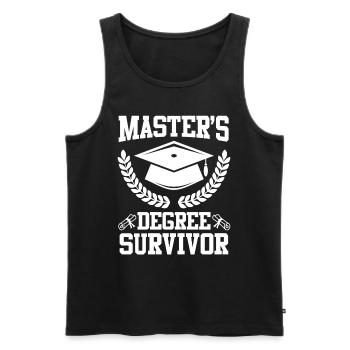 Completed Masters Degree Survivor Master Degree - Men's Premium Organic Tank Top - black - Front - AI Model Male 178 light (178cm)
