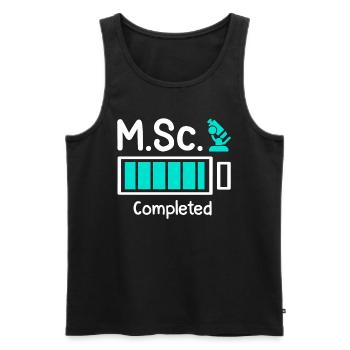 M.Sc completed Master Abschluss Master of Science - Männer Premium Bio Tank Top - Schwarz - Vorne - AI Model Male 178 light (178cm)