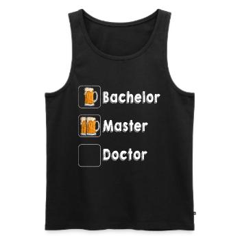 Liste de contrôle Bachelor Master Docteur Doctorat - Débardeur bio Premium Homme - noir - Devant - Michal (187cm)