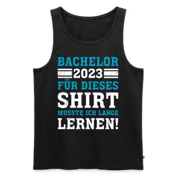 Hierfür musste ich lange lernen Bachelor Abschluss - Männer Premium Bio Tank Top - Schwarz - Vorne - AI Model Male 178 light (178cm)