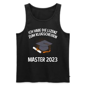 Licence pour le Master Klugsceiß 2023 - Débardeur bio Premium Homme - noir - Devant - Michal (187cm)